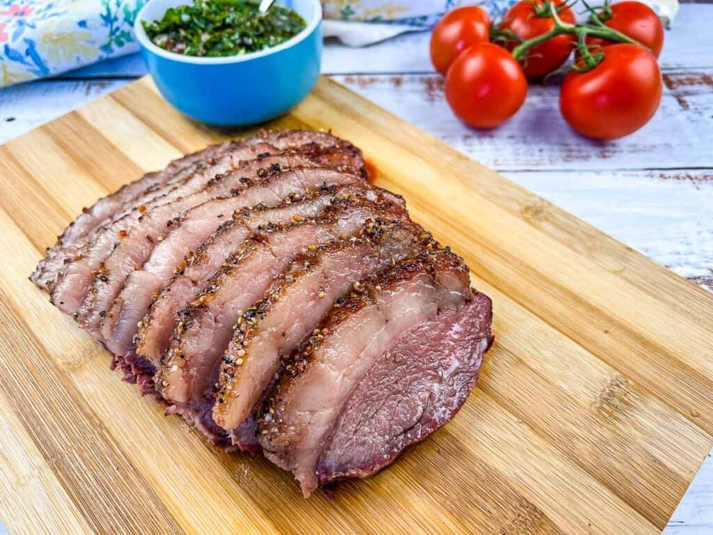Tri Tip Picanha Roast With Cherry Tomatoes And Onion